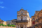 Ortygia Santa Lucia alla Badia entweihte barocke römisch-katholische Kirche, Syrakus, Sizilien, Italien, Mittelmeerraum, Europa