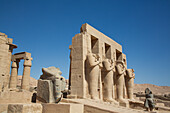 Lower Section, Colossus of Ramesses II, Ramesseum, Memorial Temple of Pharaoh Ramesses II,13th century BC, Ancient Thebes, UNESCO World Heritage Site, Luxor, Egypt, North Africa, Africa