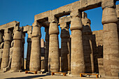 Papyrussäulen, Hof von Ramses II, Luxor-Tempel, UNESCO-Welterbe, Luxor, Ägypten, Nordafrika, Afrika