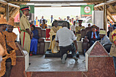 Tributes given to Paramount Chief Chitimukulu at the Ukusefya Pa Ng'wena Ceremony, Kasama, Zambia, Africa