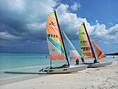 Hobiecats on beach, Cayo Santa Maria, Cuba, West Indies, Caribbean, Central America