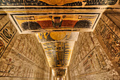 Ceiling Reliefs, Corridor, Tomb of Rameses V and VI, KV9, Valley of the Kings, Ancient Thebes, UNESCO World Heritage Site, Luxor, Egypt, North Africa, Africa