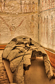 Sarcophagus, Burial Chamber, Tomb of Rameses V and VI, KV9, Valley of the Kings, Ancient Thebes, UNESCO World Heritage Site, Luxor, Egypt, North Africa, Africa