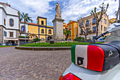 View of Italian motorcycle in Piazza Sant'Antonino, Sorrento, Campania, Italy, Mediterranean, Europe