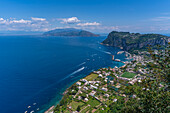 View of Grande Marina from Anacapri panorama view point, Anacapri, Isle of Capri, Bay of Naples, Campania, Italy, Mediterranean, Europe