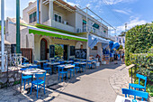 View of restaurant and cafe Via Giuseppe Orlandi, Anacapri, Isle of Capri, Campania, Italy, Mediterranean, Europe