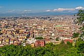 Elevated view of Naples skyline from Castel Sant'Elmo, Naples, Campania, Italy, Europe