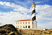 Leuchtturm von Favaritx, Naturpark s'Albufera des Grau, Menorca, Balearen, Spanien,Mittelmeer, Europa