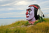 Sculpture on the Saint-Lawrence River bank, Riviere-du-Loup, Bas-Saint-Laurent region, Quebec province, Canada, North America