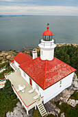 Lighthouse on Pot a l'Eau-de-Vie islands, Quebec province, Canada, North America