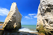 Kreidestapel und Klippen, Botany Bay, bei Margate, Kent, England, Vereinigtes Königreich, Europa