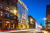 St. Vincent Street at dusk, Glasgow, Scotland, United Kingdom, Europe