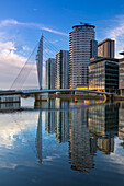 Media City UK, Fußgängerbrücke, Greater Manchester, England, Vereinigtes Königreich, Europa