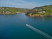 An early morning view of the town of Salcombe beside the Kingsbridge Estuary, Devon, England, United Kingdom, Europe