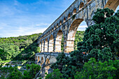 The Pont du Gard, a Roman aqueduct, UNESCO World Heritage Site, Vers-Pont-du-Guard, Occitanie, France, Europe