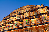 Hawa Mahal (Palace of the Winds) at dusk, Jaipur, Rajasthan, India, South Asia, Asia