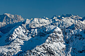 Blick vom Nebelhorngipfel auf die Allgäuer Alpen, Oberstdorf, Schwaben, Bayerische Alpen, Bayern, Deutschland, Europa