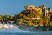 Rheinfall von Schaffhausen mit Schloss Laufen, Neuhausen bei Schaffhausen, Kanton Schaffhausen, Schweiz, Europa