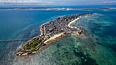 Luftaufnahme der Insel Mosambik, UNESCO-Welterbestätte, Mosambik, Afrika