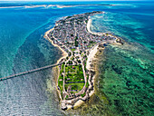 Aerial of the Island of Mozambique, UNESCO World Heritage Site, Mozambique, Africa