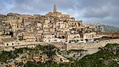 Luftaufnahme der Sassi di Matera, UNESCO-Welterbestätte, Basilikata, Italien, Europa