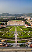 Aerial of the Reggia di Caserta (Royal Palace of Caserta), UNESCO World Heritage Site, Campania, Italy, Europe