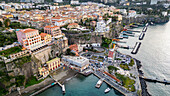 Aerial of Sorrento, Bay of Naples, Campania, Italy, Europe