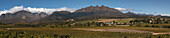 Panoramablick auf Weinberge und Berge bei Wellington, Western Cape Winelands, 45 Autominuten von Kapstadt entfernt, Western Cape, Südafrika, Afrika