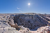 Ein trockener Wasserfall westlich von Hamilili Point im Petrified Forest National Park, Arizona, Vereinigte Staaten von Amerika, Nordamerika