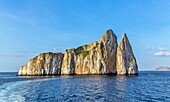 Kicker Rock, a volcanic formation near the island of San Cristobal, a popular spot for snorkelling, Galapagos Islands, UNESCO World Heritage Site, Ecuador, South America