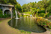 Lake at Monte Palace Tropical Garden, Funchal, Madeira, Portugal, Atlantic, Europe