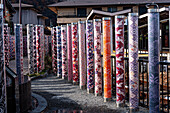 The Kimono Forest of Arashiyama, Kyoto, Honshu, Japan, Asia