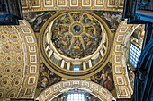 Detail der Kuppel der Gregorianischen Kapelle im Petersdom in der Vatikanstadt, UNESCO-Welterbe, päpstliche Enklave in Rom, Latium, Italien, Europa