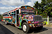 Diablo Rojo (Red Devil) bus in Panama, Colon, Republic of Panama, Central America