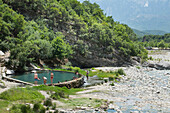 Hot Springs at the Langarice Canyon, Vjosa (Vjose) River, Albania, Europe