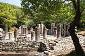 Remains of the baptistery, Archaeological site of Butrint, Butrint National Park, UNESCO World Heritage Site, near Saranda, on the Ionian coast, Albania, Europe