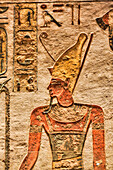 Relief des Pharaos, Grabmal des Ramses III, KV11, Tal der Könige, Antikes Theben, UNESCO-Welterbe, Luxor, Ägypten, Nordafrika, Afrika