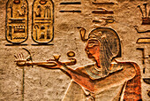 Relief des Pharaos, Grabmal des Ramses III, KV11, Tal der Könige, Antikes Theben, UNESCO-Welterbe, Luxor, Ägypten, Nordafrika, Afrika