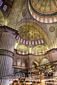 Ceiling and Walls, Interior, Blue Mosque (Sultan Ahmed Mosque), 1609, UNESCO World Heritage Site, Sultanahmet, Istanbul, Turkey, Europe