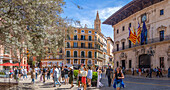 View of Town Hall in Placa de Cort, Palma de Mallorca, Majorca, Balearic Islands, Spain, Mediterranean, Europe