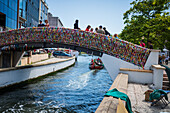 Boat ride through canals in a colorful and traditional Moliceiro boat, Aveiro, Portugal