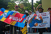 Closing of the electoral campaign in Venezuela. Supporters of President Nicolas Maduro walk through the city of Caracas on the last day of campaigning. Presidential elections will be held on Sunday 28 July.