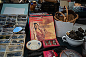 Vinyl records for sale in street and flea market in Aveiro, Portugal