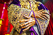 Nahaufnahme der Statue des Nuestro Padre Jesus Nazareno aus dem XVII. Jahrhundert von Hermandad del Silencio während der Semana Santa in Sevilla, Spanien.