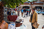 Street and flea market in Aveiro, Portugal