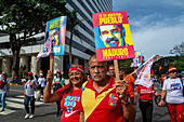 Closing of the electoral campaign in Venezuela. Supporters of President Nicolas Maduro walk through the city of Caracas on the last day of campaigning. Presidential elections will be held on Sunday 28 July.