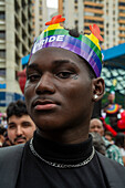 Pride-Parade in Caracas, Venezuela, mit der Anwesenheit von Diplomaten und dem Vertreter der Europäischen Union in Venezuela. 7. Juli 2024