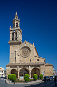 View of the historic Iglesia de San Lorenzo in Córdoba, Andalucía, Spain. Classic architecture on a clear, sunny day.