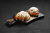 Almond croissants with sugar glaze