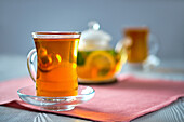 Citrus fruit tea with mint